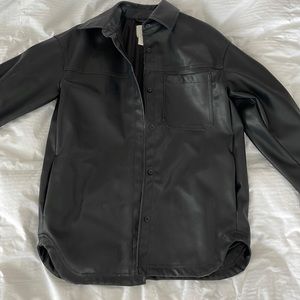 H & M oversized faux leather blazer